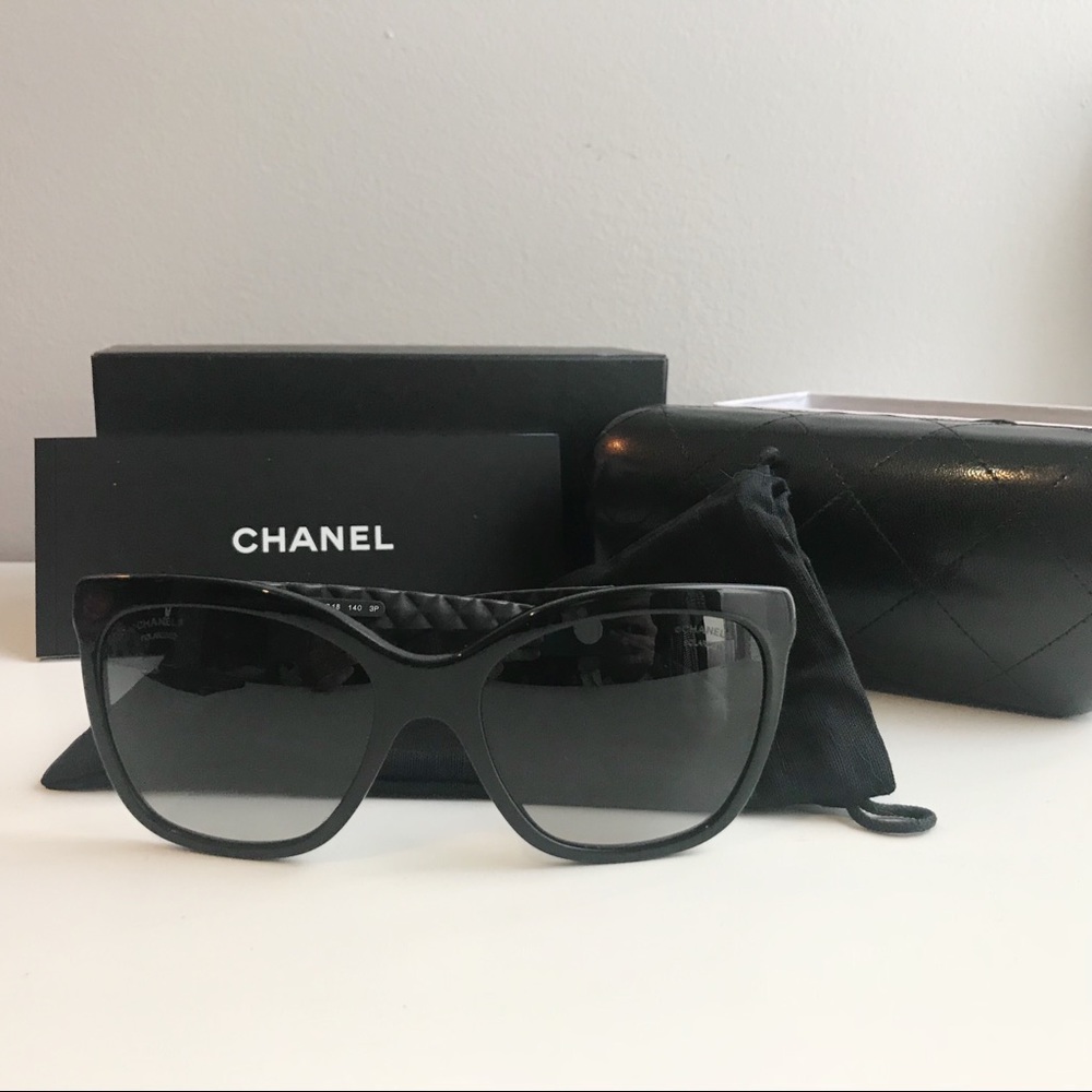 CHANEL Square Black Quilted Sunglasses CH5288Q